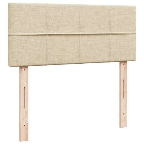 Krevet s oprugama i madracem krem 120 x 200 cm od tkanine - Krema 120 x 200 cm Blok s kvadratima Cijena