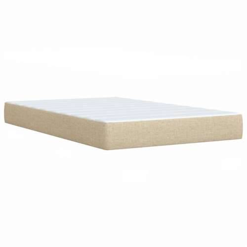 Krevet s oprugama i madracem krem 120 x 200 cm od tkanine - Krema 120 x 200 cm Blok s kvadratima Cijena
