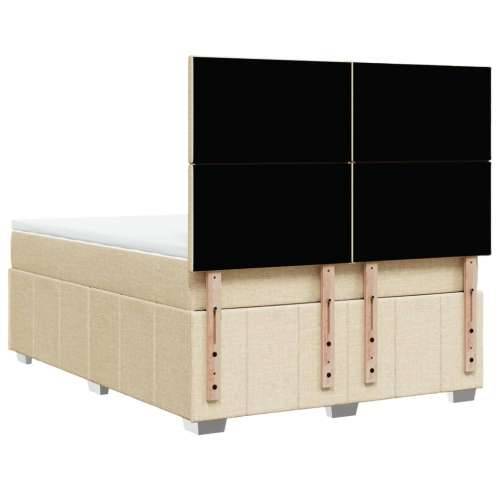 Krevet s oprugama i madracem krem 140 x 190 cm od tkanine - Krema 140 x 190 cm Gladak dizajn Cijena