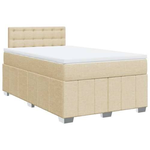 Krevet s oprugama i madracem krem 120 x 200 cm od tkanine - Krema 120 x 200 cm gumbi Cijena