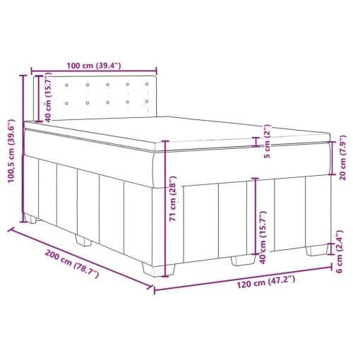 Krevet s oprugama i madracem krem 120 x 200 cm od tkanine - Krema 120 x 200 cm gumbi Cijena