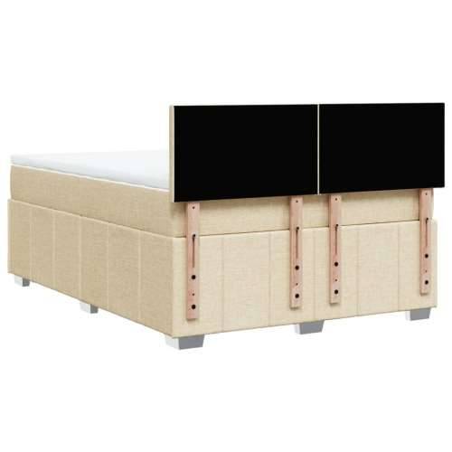 Krevet s oprugama i madracem krem 140 x 190 cm od tkanine - Krema 140 x 190 cm Gladak dizajn Cijena
