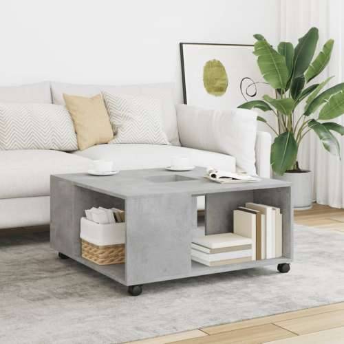 Stolić za kavu siva boja betona 80x80x40 cm konstruirano drvo - Beton siva 1 Cijena