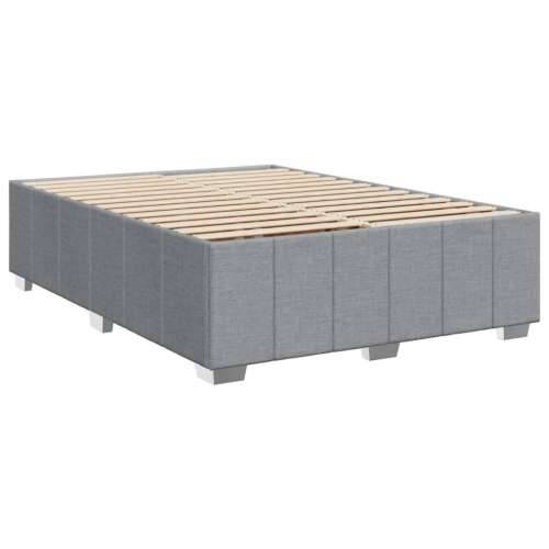 Krevet s oprugama i madracem svjetlosivi 140x190 cm od tkanine - Svjetlosiva 140 x 190 cm gumbi Cijena