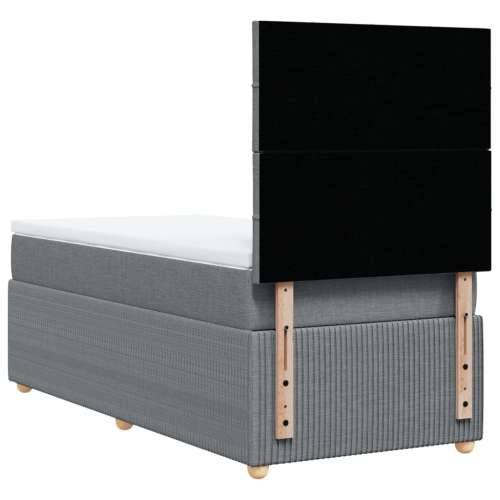 Okvir kreveta s oprugama i madrac svjetlosivi 80x200cm tkanina - Svjetlosiva 80 x 200 cm Blok s kvadratima Cijena