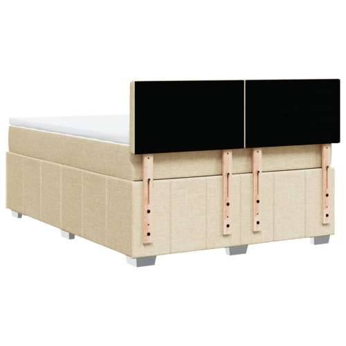 Krevet s oprugama i madracem krem 140 x 190 cm od tkanine - Krema 140 x 190 cm gumbi Cijena