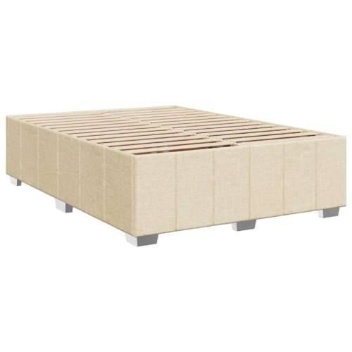 Krevet s oprugama i madracem krem 140 x 190 cm od tkanine - Krema 140 x 190 cm gumbi Cijena