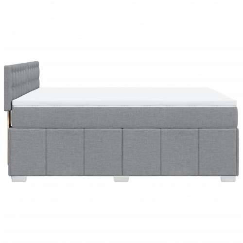 Krevet box spring s madracem svjetlosivi 140x200 cm od tkanine - Svjetlosiva 140 x 200 cm gumbi Cijena