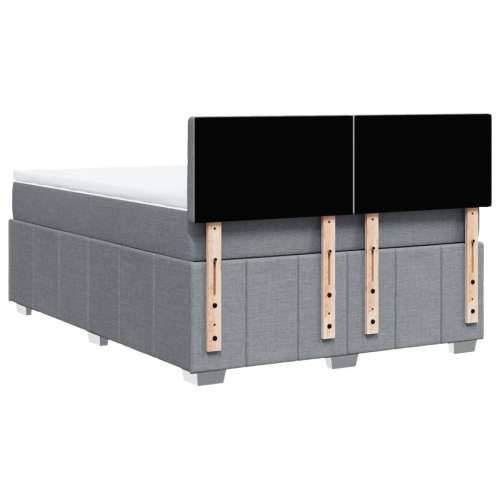 Krevet box spring s madracem svjetlosivi 140x200 cm od tkanine - Svjetlosiva 140 x 200 cm gumbi Cijena