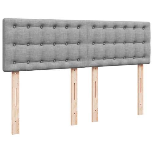 Krevet box spring s madracem svjetlosivi 140x200 cm od tkanine - Svjetlosiva 140 x 200 cm gumbi Cijena