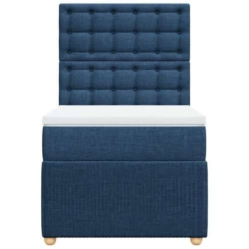 Krevet s oprugama i madracem plavi 90 x 190 cm od tkanine - Plava 90 x 190 cm gumbi Cijena