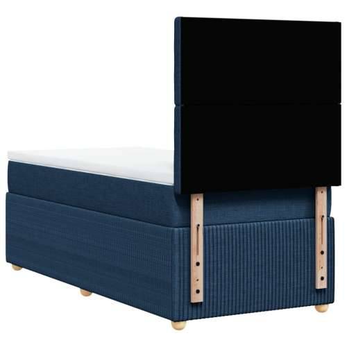 Krevet s oprugama i madracem plavi 90 x 190 cm od tkanine - Plava 90 x 190 cm gumbi Cijena