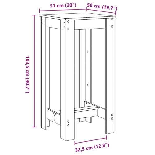 Barski stol bijeli 51 x 50 x 103,5 cm od konstruiranog drva - Bijela 1 51 cm Cijena