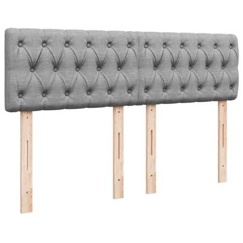 Krevet box spring s madracem svjetlosiva 160x200 cm tkanina - Svjetlosiva 160 x 200 cm Dizajn s gumbima Cijena