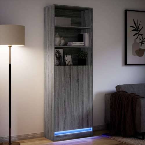 Visoka komoda LED boja hrasta 69x32,5x200 cm konstruirano drvo Sivi hrast sonoma 1 69 cm Cijena