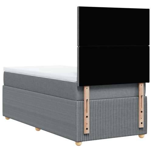 Okvir kreveta s oprugama i madrac svjetlosivi 80x200cm tkanina - Svjetlosiva 80 x 200 cm Gladak dizajn Cijena