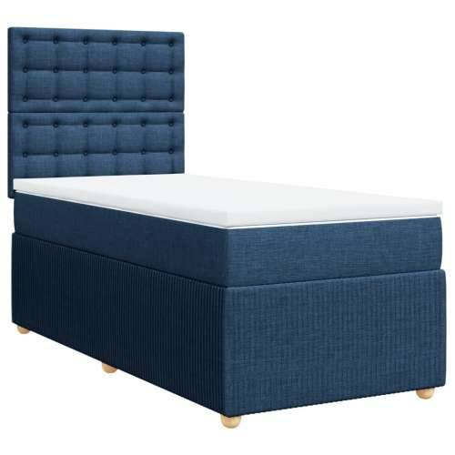 Krevet s oprugama i madracem plavi 90 x 200 cm od tkanine - Plava 90 x 200 cm gumbi Cijena