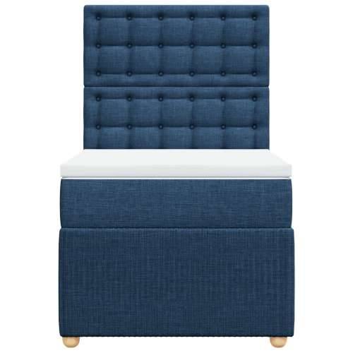 Krevet s oprugama i madracem plavi 90 x 200 cm od tkanine - Plava 90 x 200 cm gumbi Cijena