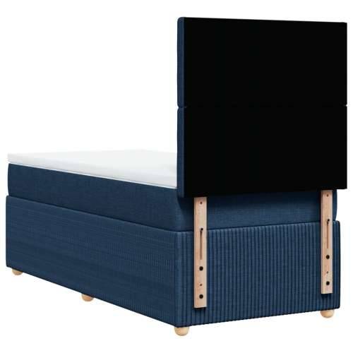 Krevet s oprugama i madracem plavi 90 x 200 cm od tkanine - Plava 90 x 200 cm gumbi Cijena