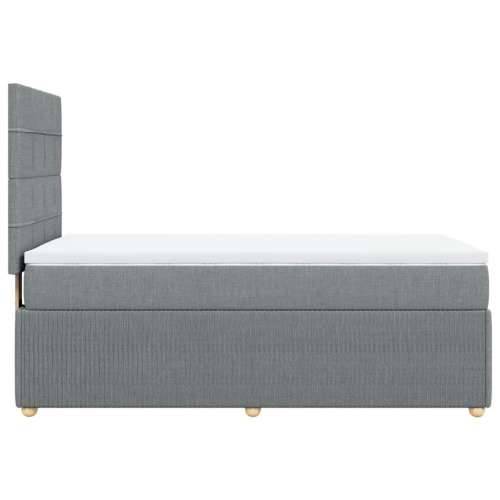 Krevet s oprugama i madracem svjetlosivi 100x200 cm od tkanine - Svjetlosiva 100 x 200 cm Blok s kvadratima Cijena