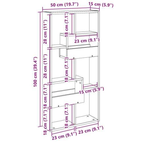 Zidni ormarić bijeli 50 x 15 x 100 cm od konstruiranog drva - Bijela 50 x 15 x 100 cm 1 Cijena