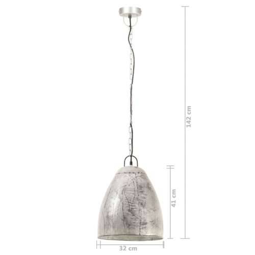 Industrijska viseća svjetiljka 25 W srebrna okrugla 32 cm E27 - Srebrno Ø 32 cm 1 Cijena