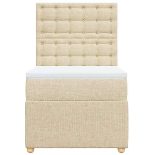 Krevet s oprugama i madracem krem 90 x 190 cm od tkanine - Krema 90 x 190 cm gumbi Cijena