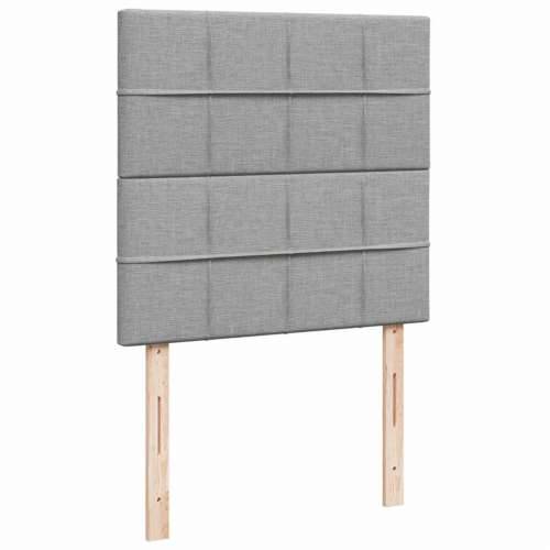 Okvir kreveta s oprugama i madrac svjetlosivi 90x200cm tkanina - Svjetlosiva 90 x 200 cm Blok s kvadratima Cijena