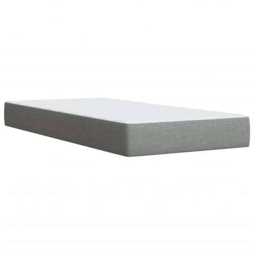 Okvir kreveta s oprugama i madrac svjetlosivi 90x200cm tkanina - Svjetlosiva 90 x 200 cm Blok s kvadratima Cijena