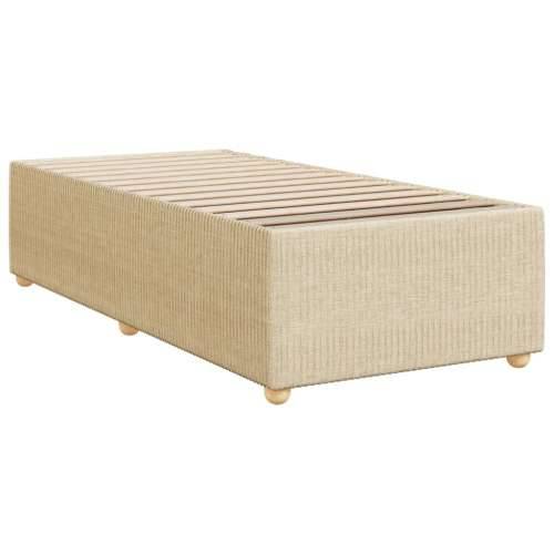 Krevet s oprugama i madracem krem 90 x 200 cm od tkanine Krema 90 x 200 cm Dizajn s gumbima Cijena