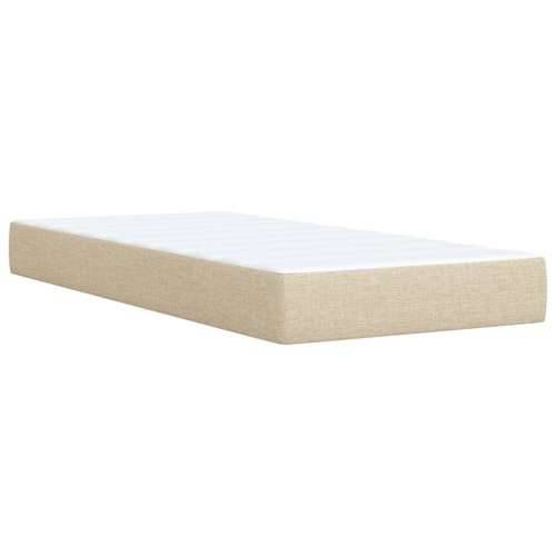 Krevet s oprugama i madracem krem 90 x 200 cm od tkanine Krema 90 x 200 cm Dizajn s gumbima Cijena