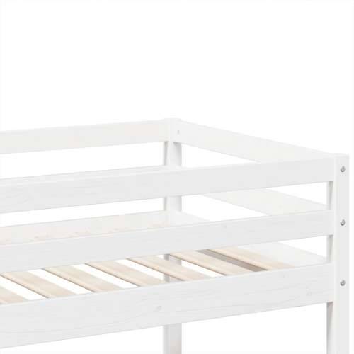 Krevet na kat bijeli 80 x 200 cm od masivne borovine - Bijela 80 x 200 cm Cijena
