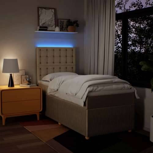 Krevet s oprugama i madracem krem 90 x 200 cm od tkanine - Krema 90 x 200 cm gumbi Cijena