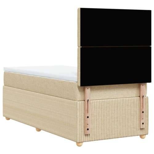 Krevet s oprugama i madracem krem 90 x 200 cm od tkanine - Krema 90 x 200 cm gumbi Cijena