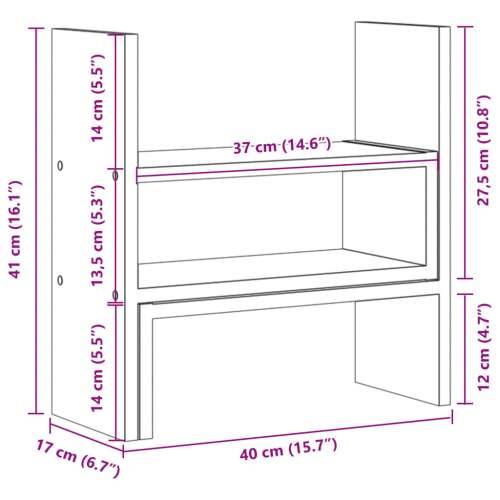Organizator za stol podesivi boja hrasta 40 x 17 x 41 cm drveni - Sivi hrast sonoma Cijena