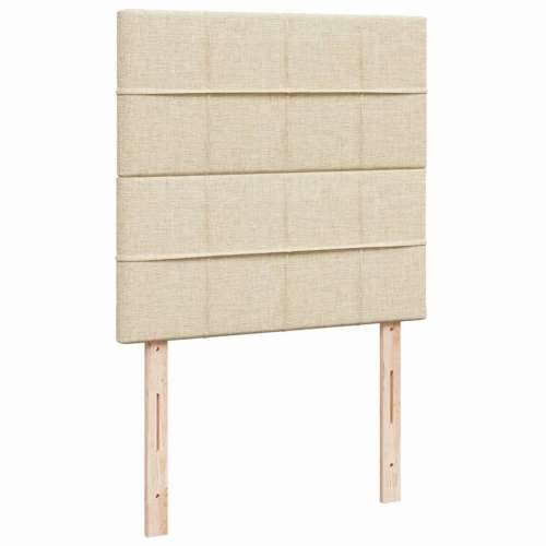 Krevet s oprugama i madracem krem 100 x 200 cm od tkanine - Krema 100 x 200 cm Blok s kvadratima Cijena