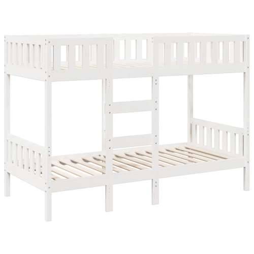 Krevet na kat bijeli 75 x 190 cm od masivne borovine - Bijela 75 x 190 cm Cijena