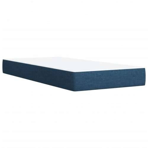 Krevet s oprugama i madracem plavi 100 x 200 cm od tkanine - Plava 100 x 200 cm gumbi Cijena