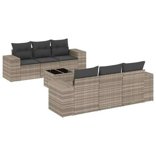 Vrtna garnitura - 7-dijelni set vrtnih sofa svjetlosivi od poliratana - Svjetlosiva 1 Cijena