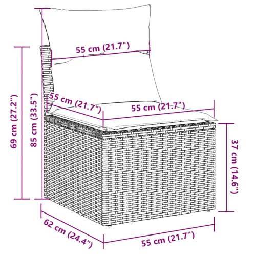 Vrtna garnitura - 7-dijelni set vrtnih sofa svjetlosivi od poliratana - Svjetlosiva 1 Cijena