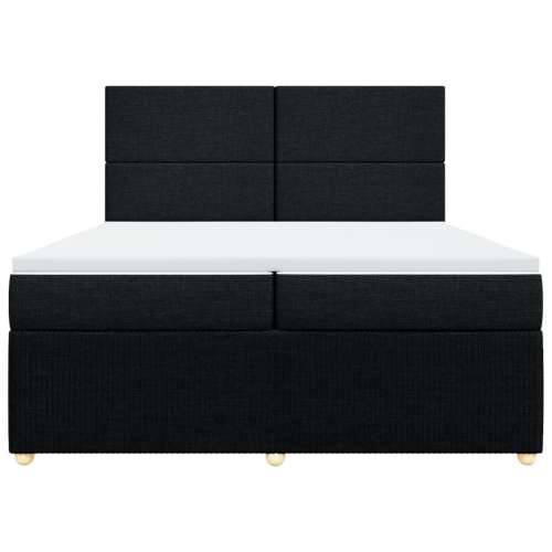 Krevet s oprugama i madracem crni 200x200 cm od tkanine - Crna 200 x 200 cm Gladak dizajn Cijena