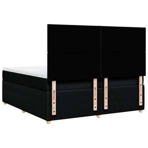 Krevet s oprugama i madracem crni 200x200 cm od tkanine - Crna 200 x 200 cm Gladak dizajn Cijena