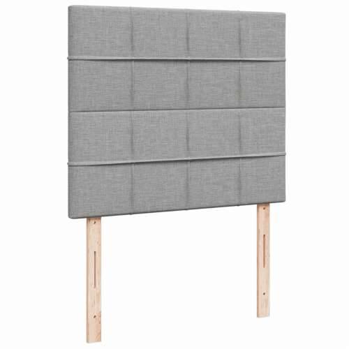 Krevet s oprugama i madrac svjetlosivi 120 x 200cm od tkanine - Svjetlosiva 120 x 200 cm Blok s kvadratima Cijena