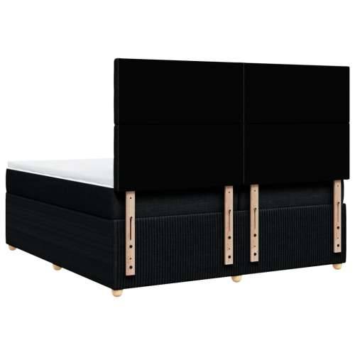 Krevet s oprugama i madracem crni 200x200 cm od tkanine - Crna 200 x 200 cm gumbi Cijena