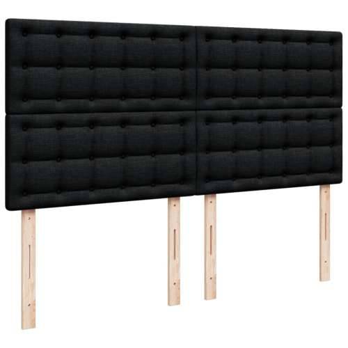 Krevet s oprugama i madracem crni 200x200 cm od tkanine - Crna 200 x 200 cm gumbi Cijena