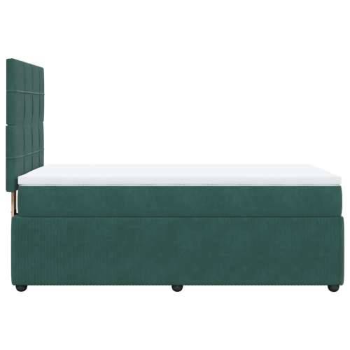 Box spring krevet s madracem tamnozeleni 90x190 cm baršunasti - Tamnozelena 90 x 190 cm Blok s kvadratima Cijena