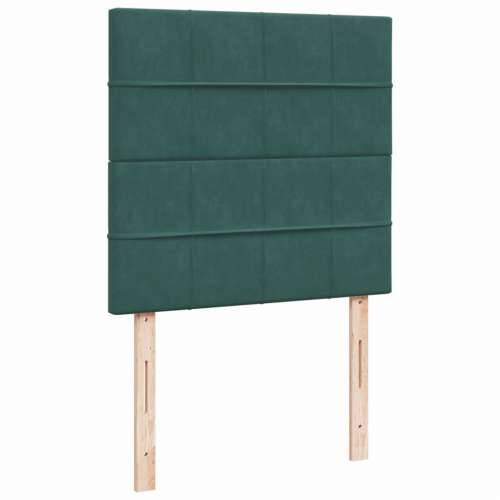 Box spring krevet s madracem tamnozeleni 90x190 cm baršunasti - Tamnozelena 90 x 190 cm Blok s kvadratima Cijena