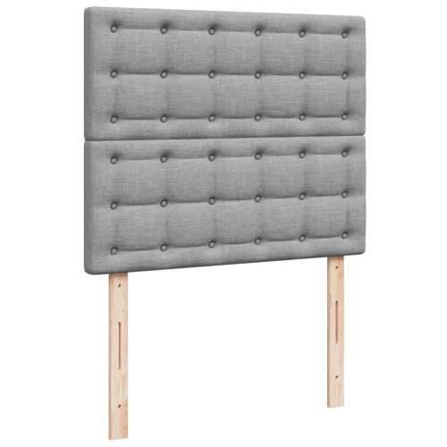 Krevet s oprugama i madrac svjetlosivi 120 x 200cm od tkanine - Svjetlosiva 120 x 200 cm gumbi Cijena