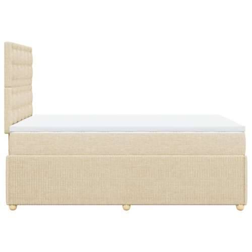 Krevet s oprugama i madracem krem 120 x 200 cm od tkanine - Krema 120 x 200 cm gumbi Cijena