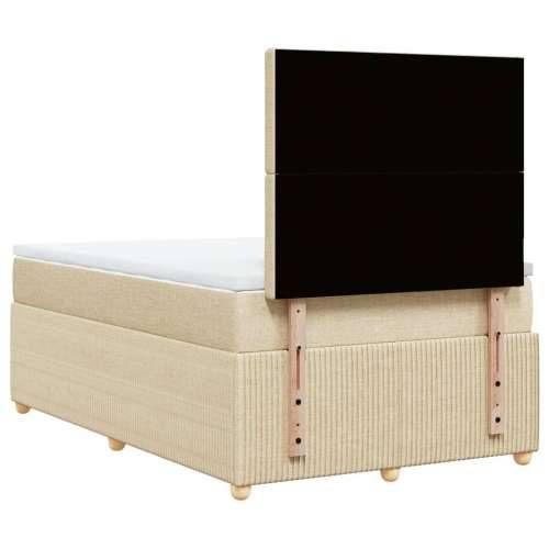 Krevet s oprugama i madracem krem 120 x 200 cm od tkanine - Krema 120 x 200 cm gumbi Cijena